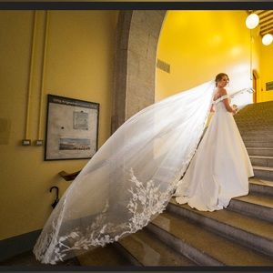 Cathedral Floral Lace Wedding Veil